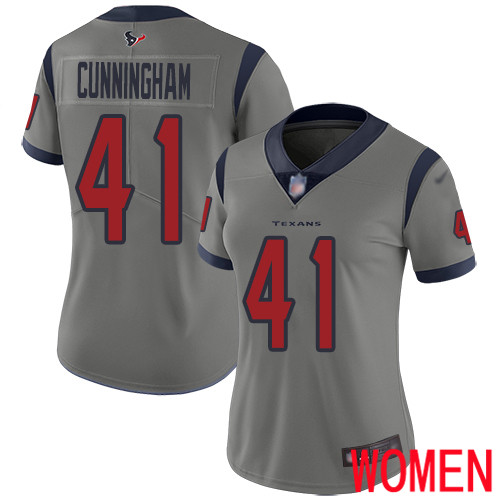 Houston Texans Limited Gray Women Zach Cunningham Jersey NFL Football #41 Inverted Legend->women nfl jersey->Women Jersey